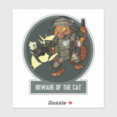 Sciおもしろい-Fiマリンオレンジ猫は猫に用心 シール (シート)