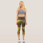 Sci-FiエイリアンワールドビュープラネットUfoタワー カプリレギンス (正面)