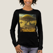 Sci-FiエイリアンワールドビュープラネットUfoタワー トライブレンドＴシャツ (正面)