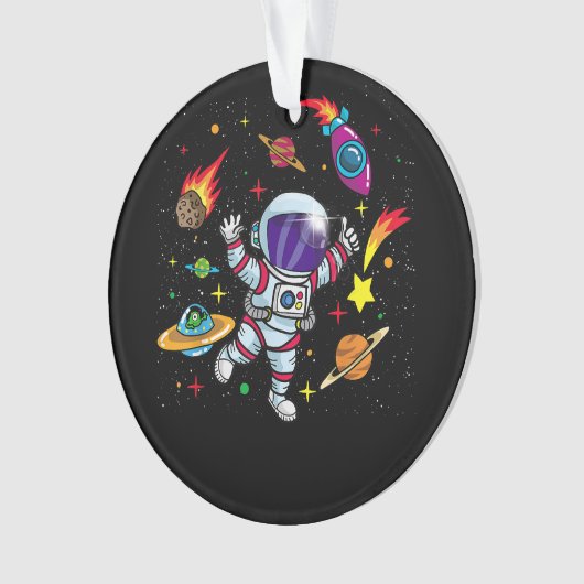 Sci Fiキッズのための宇宙ギフト – 男の子と女の子Ast オーナメント (正面)
