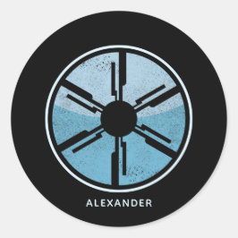 Sci-Fiコズミック宇宙ブルーグラデーション動揺してカスタム ラウンドシール