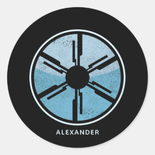 Sci-Fiコズミック宇宙ブルーグラデーション動揺してカスタム ラウンドシール