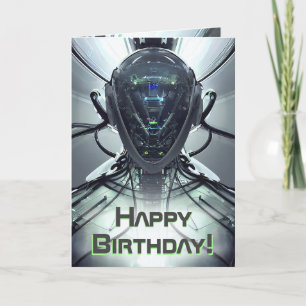 Sci-Fiサイバードロイドファイターパイロット誕生日 カード