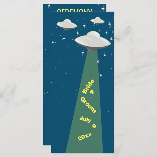 Sci Fiソーサー飛んでいる結婚式 プログラム (正面/裏面)