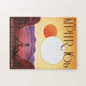 Sci-Fiトラベル広告、プラネットケプラー16b ジグソーパズル (横)