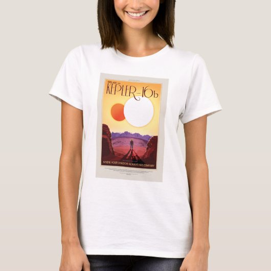 Sci-Fiトラベル広告、プラネットケプラー16b Tシャツ (正面)