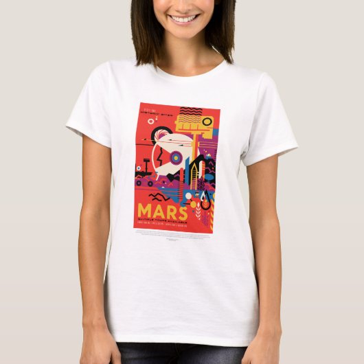 Sci-Fiトラベル広告、惑星火星 Tシャツ (正面)