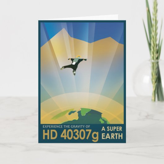 Sci-Fiトラベル広告、惑星HD 40307g カード (正面)