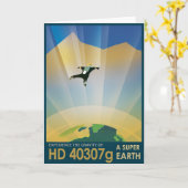 Sci-Fiトラベル広告、惑星HD 40307g カード (黄色い花)