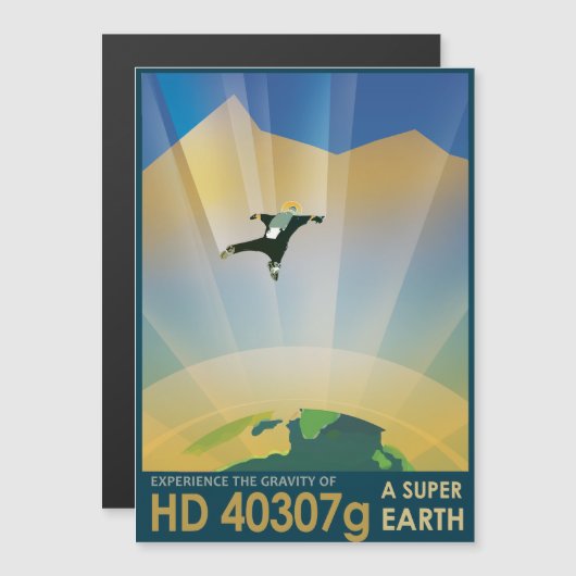 Sci-Fiトラベル広告、惑星HD 40307g マグネット招待状 (正面/裏面)