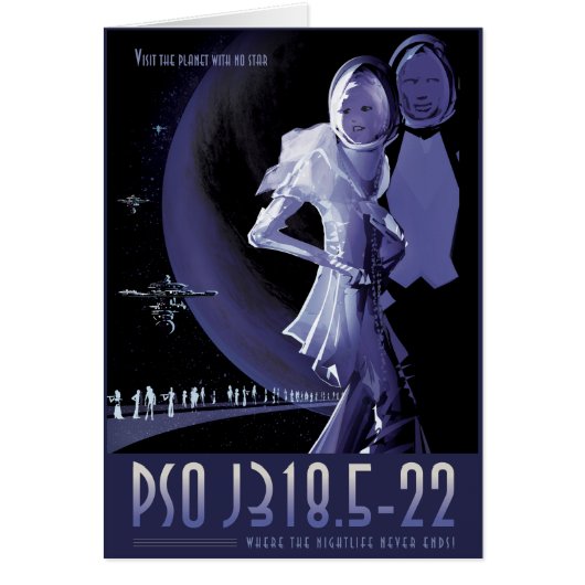 Sci-Fiトラベル広告、惑星PSO J318.5-22 (正面)
