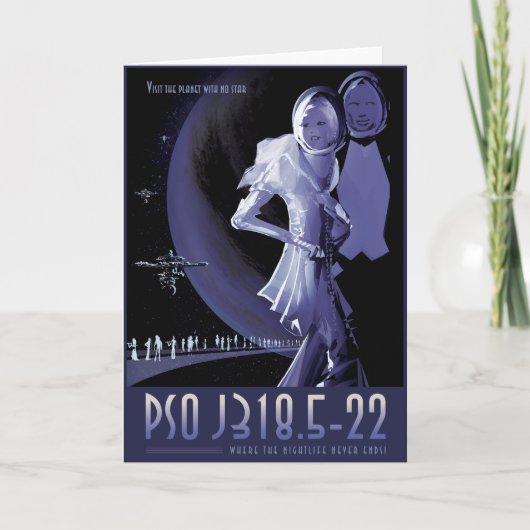 Sci-Fiトラベル広告、惑星PSO J318.5-22 カード (正面)