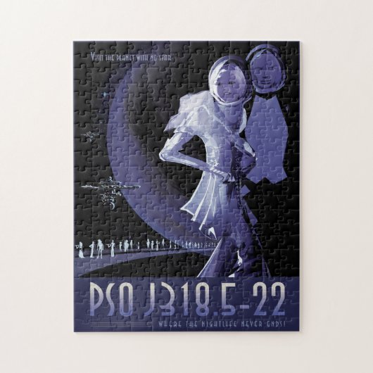 Sci-Fiトラベル広告、惑星PSO J318.5-22 ジグソーパズル (縦)