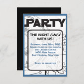 SCI-FIバーバルミツワー招待状パーティーカード 招待状 (正面/裏面)