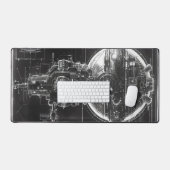 Sci-Fiベースブラックダイアグラム デスクマット (キーボード&マウス)