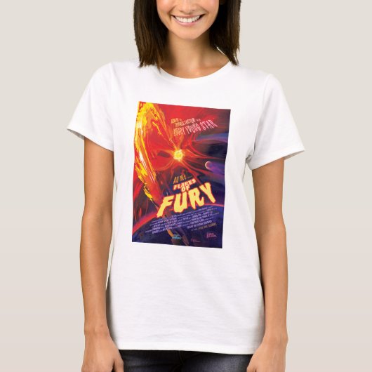 Sci-Fiホラー映画広告、怒りのフレア Tシャツ (正面)