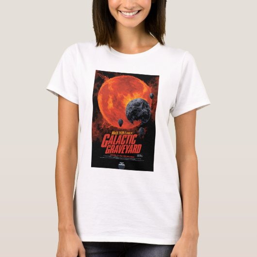 Sci-Fiホラー映画広告、銀河墓地 Tシャツ (正面)