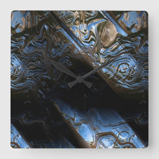 Sci-Fiメタルアート2-1時計 スクエア壁時計 (正面)