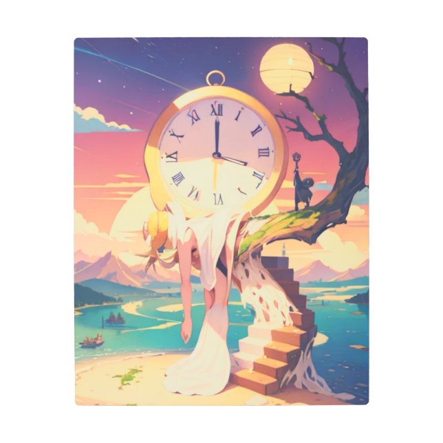 Sci-Fiメタルウォールアート未来的な風景 メタルプリント (正面)