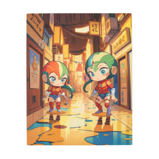 Sci-Fiメタルウォールアート未来的な風景 メタルプリント