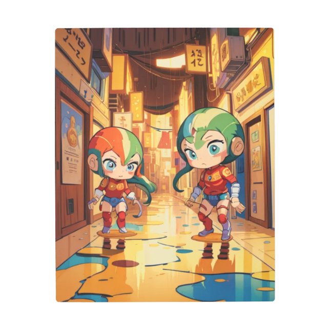 Sci-Fiメタルウォールアート未来的な風景 メタルプリント (正面)