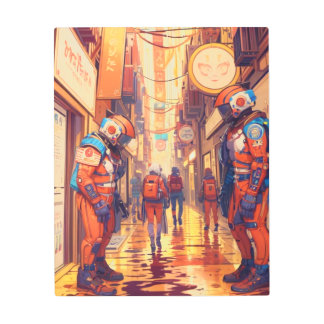 Sci-Fiメタルウォールアート未来的な風景 メタルプリント