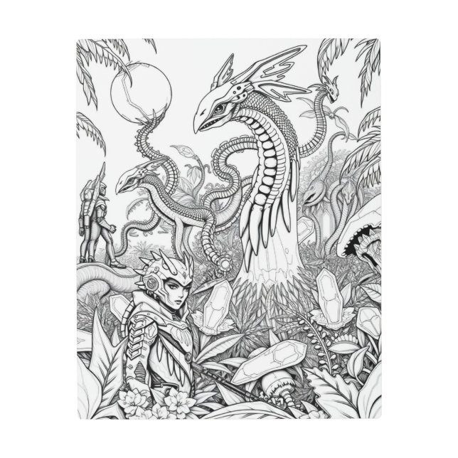 Sci-Fiメタルウォールアート未来的な風景 メタルプリント (正面)