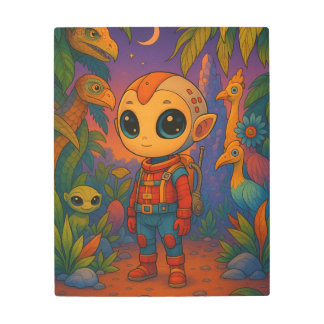 Sci-Fiメタルウォールアート未来的な風景 メタルプリント