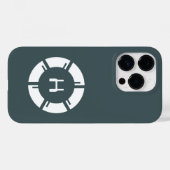 Sci-Fiモノグラムグレーの未来的な円 Case-Mate iPhoneケース (裏面 (横))