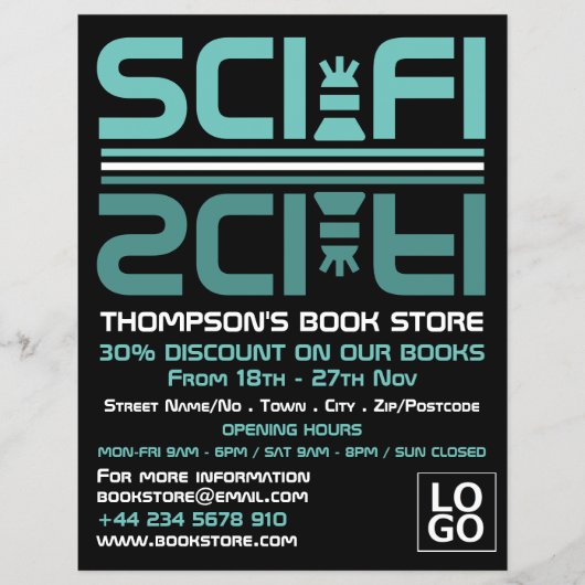 Sci-Fiロゴ、ブックストア広告ズ チラシ (正面)