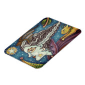 SCI FI宇宙ウィッチ&彗星キャットハロウィンユーモアのあるン マグネット (左側)