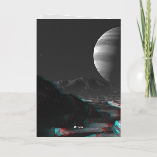 Sci-Fi宇宙3Dアナグリフ誕生日カード カード (裏面)