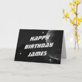 Sci-Fi宇宙3Dアナグリフ誕生日カード カード (黄色い花)