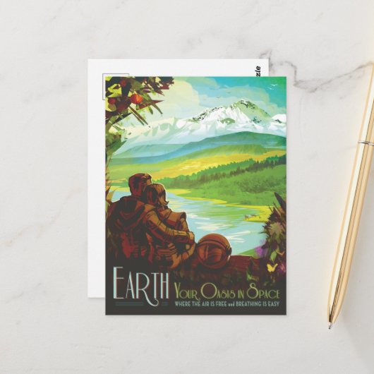 Sci-Fi旅行広告、プラネットアース ポストカード (正面/裏面インサイチュ)