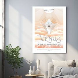 Sci-Fi旅行広告、惑星ビーナス メタルプリント