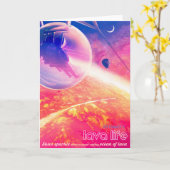 Sci-Fi旅行広告、惑星55カンクリe カード (黄色い花)