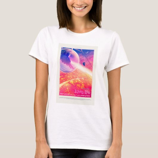 Sci-Fi旅行広告、惑星55カンクリe Tシャツ (正面)