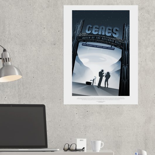 Sci-Fi旅行広告、矮星セレス 箔ポスター (インサイチュ (デスク2))