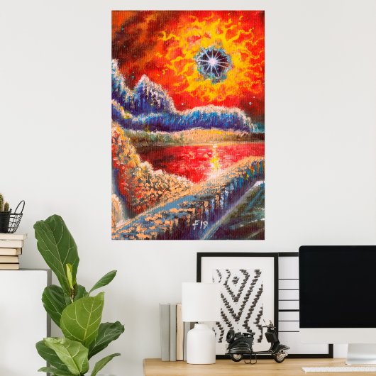 Sci Fi横絵画面図 ポスター (ホームオフィス)