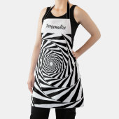 Sci Fi白黒光学錯覚の女性料理 エプロン (インサイチュ)