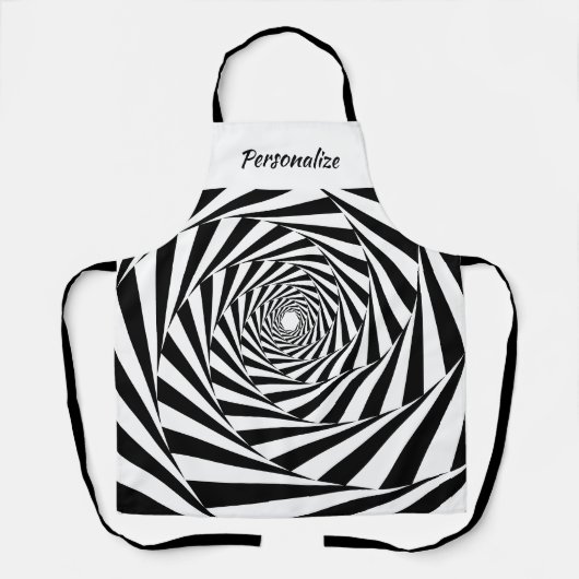 Sci Fi白黒光学錯覚の女性料理 エプロン (正面)