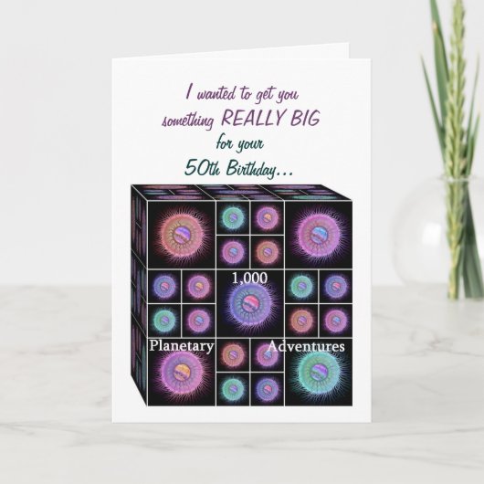 Sci Fi誕生日付き50年メモリカード – おもしろい カード (正面)
