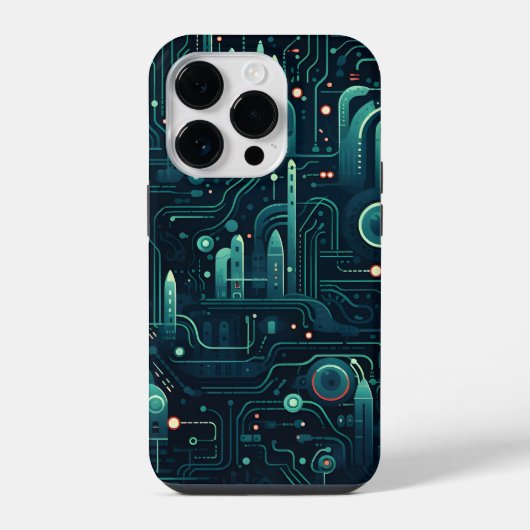 Sci-Fi電子ダークパターン iPhoneケース (裏面)