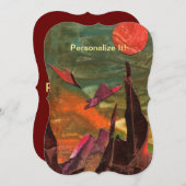 Sci=Fi "ファイアバード"飛行中のエイリアンライフ型枠 サンキューカード (正面/裏面)