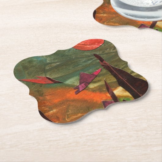 Sci-Fi "ファイアバード"飛行中のエイリアンライフ型枠 ペーパーコースター (アングル)