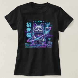 Sci-Fi 招き猫 マネキネコ コズミックチャーム グラフィック Tシャツ