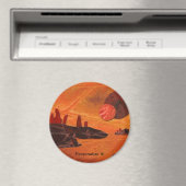 Sci-Fi "火の海"二重の太陽、溶岩海世界 マグネット (インサイチュ (食洗機))