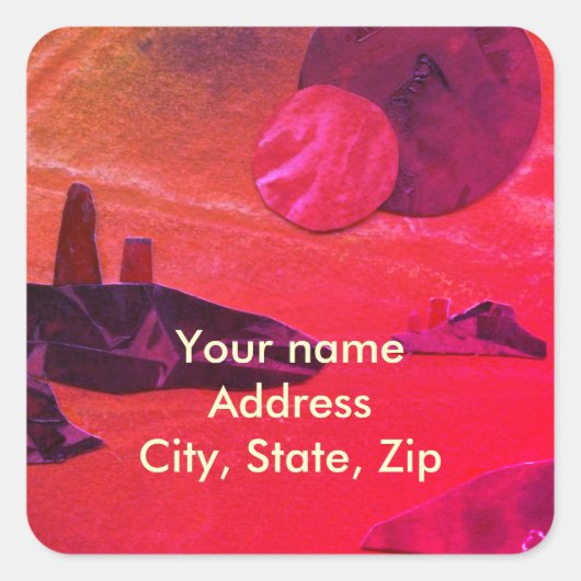 Sci-Fi "火の海"溶岩のエイリアンワールドSqu スクエアシール (正面)