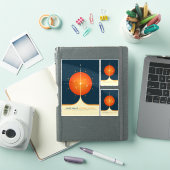 Sci-Fi Ad、オレンジ原子時計、深い宇宙 シール (iPadカバー)