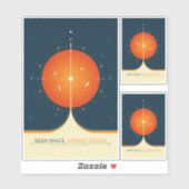 Sci-Fi Ad、オレンジ原子時計、深い宇宙 シール (シート)